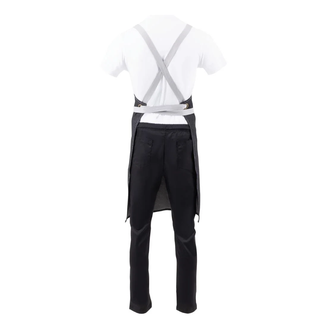 Southside X-Cross Back Bib Apron Denim Black - Image 17