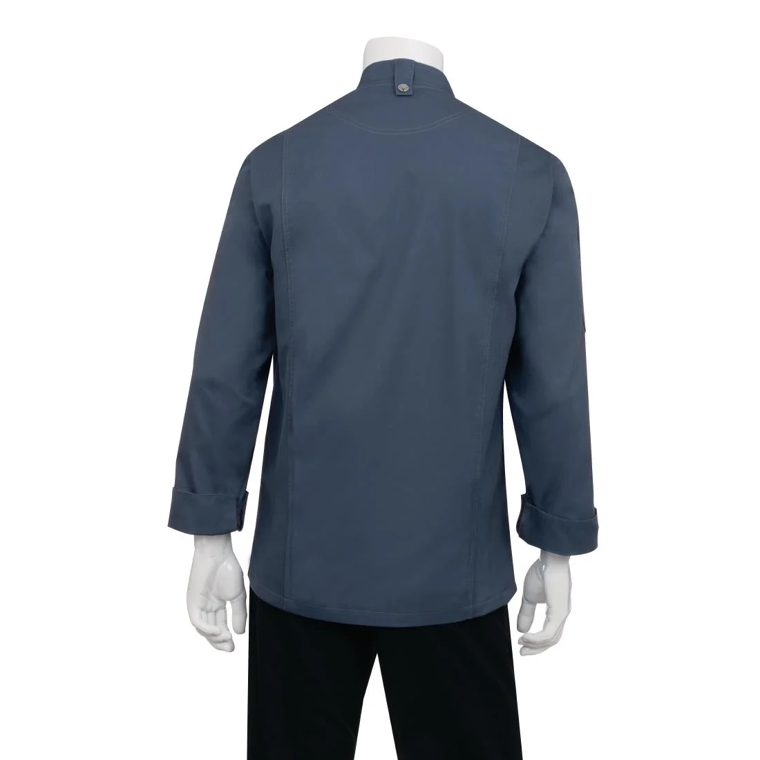 Chef Works Hartford Lightweight Zipper Blue Unisex Chef Jacket - Image 3