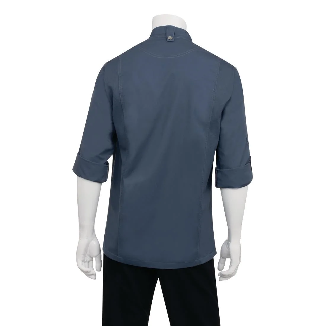 Chef Works Hartford Lightweight Zipper Blue Unisex Chef Jacket - Image 5