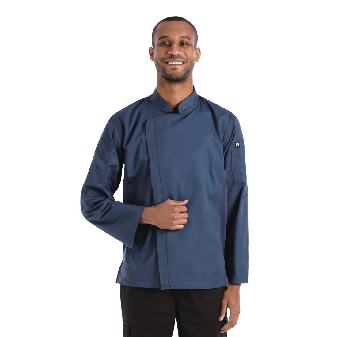 Chef Works Hartford Lightweight Zipper Blue Unisex Chef Jacket