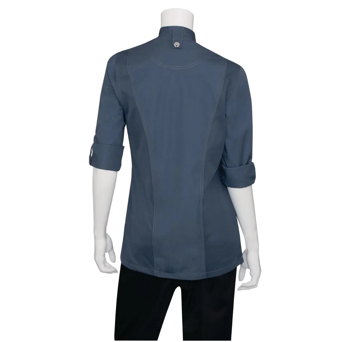 Chef Works Blue Hartford Lightweight Zip Womens Chef Jacket - Image 5