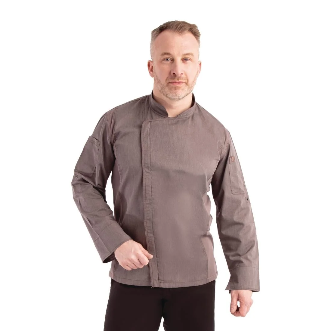 Chef Works Urban Hartford Lightweight Zipper Chefs Jacket Graphite - Image 2