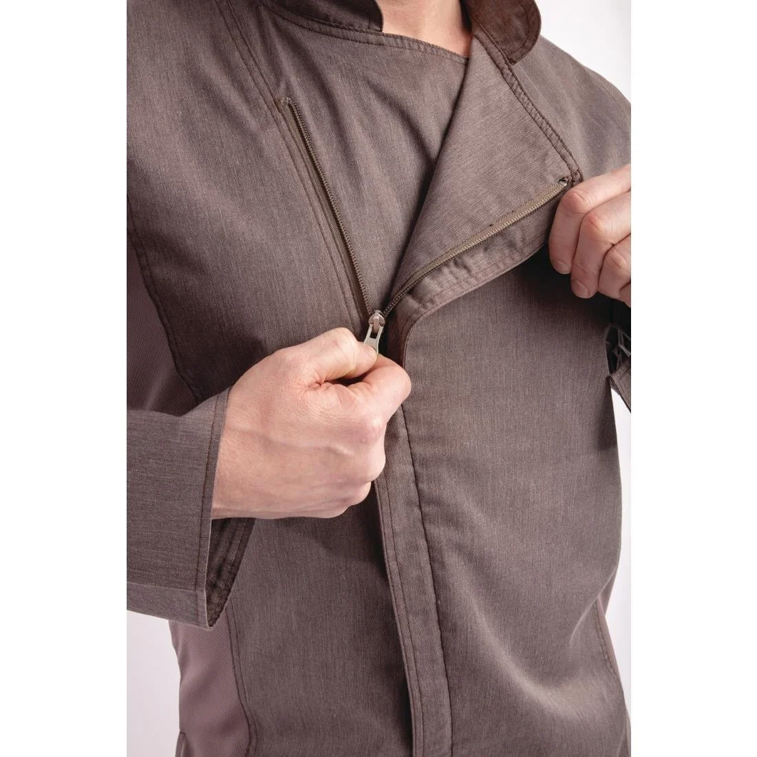 Chef Works Urban Hartford Lightweight Zipper Chefs Jacket Graphite - Image 18