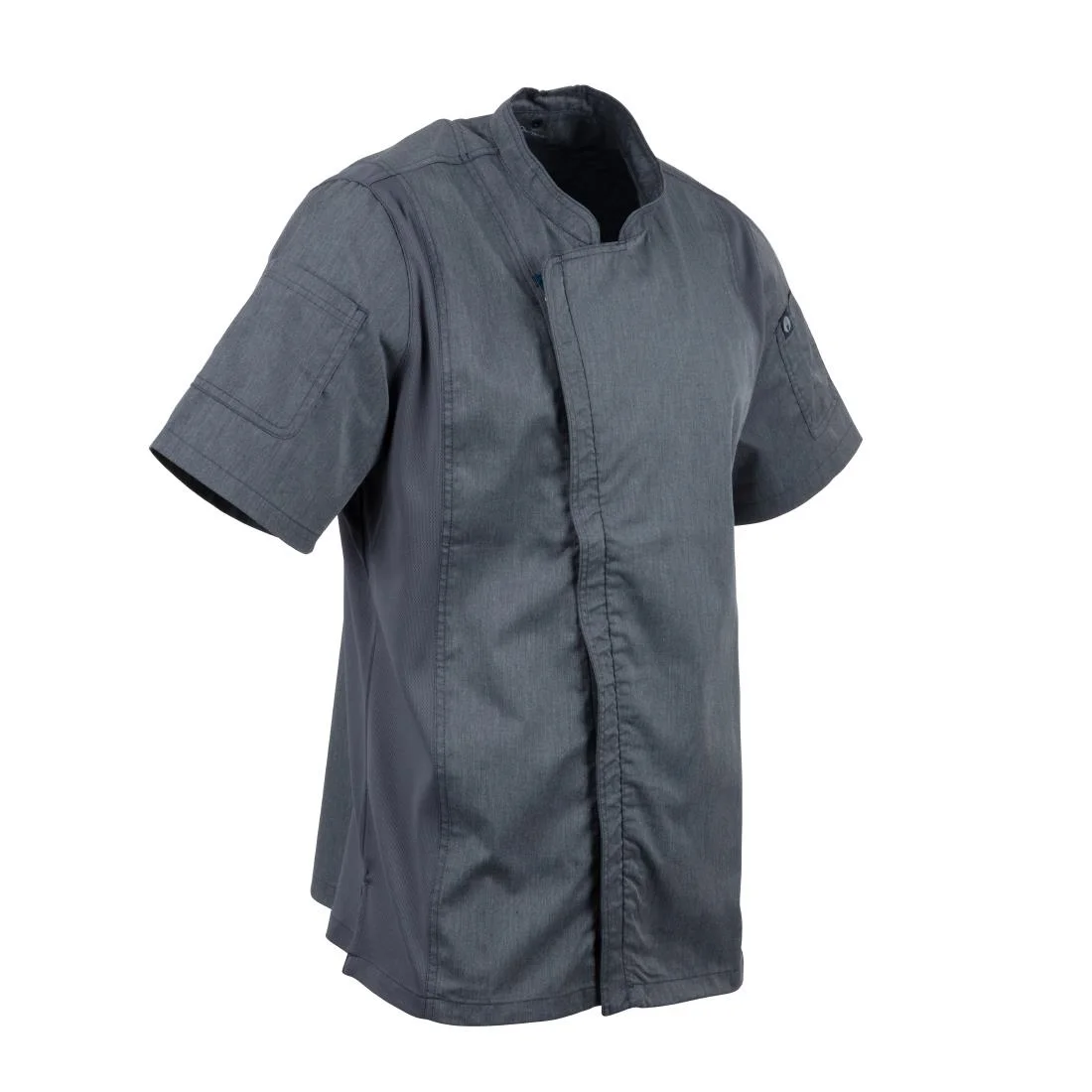 Chef Works Unisex Springfield Lightweight Short Sleeve Zipper Coat Ink Blue - Image 9
