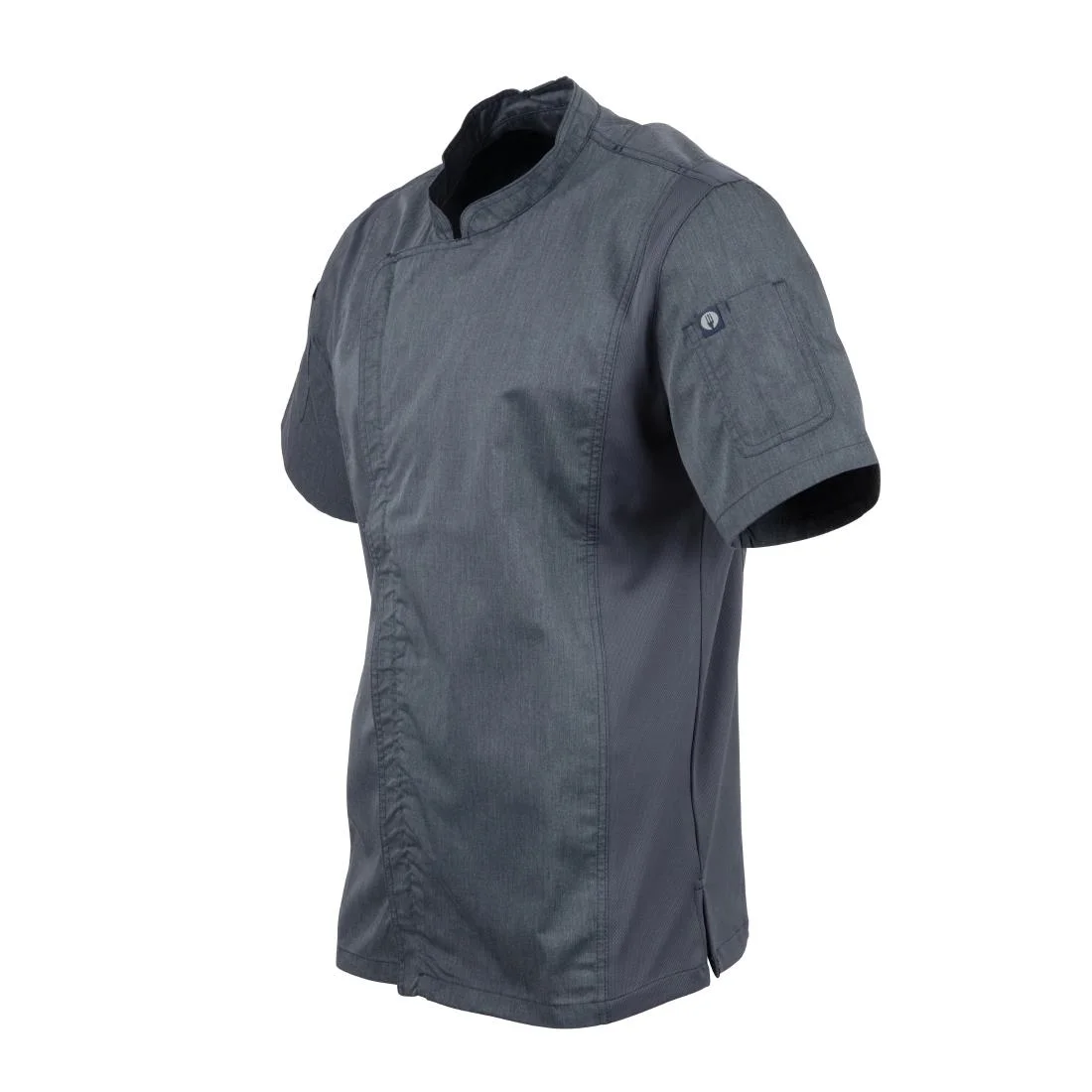Chef Works Unisex Springfield Lightweight Short Sleeve Zipper Coat Ink Blue - Image 10