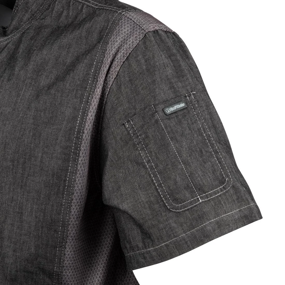 Chef Works Urban Delancey Short Sleeve Denim Chefs Jacket - Image 5