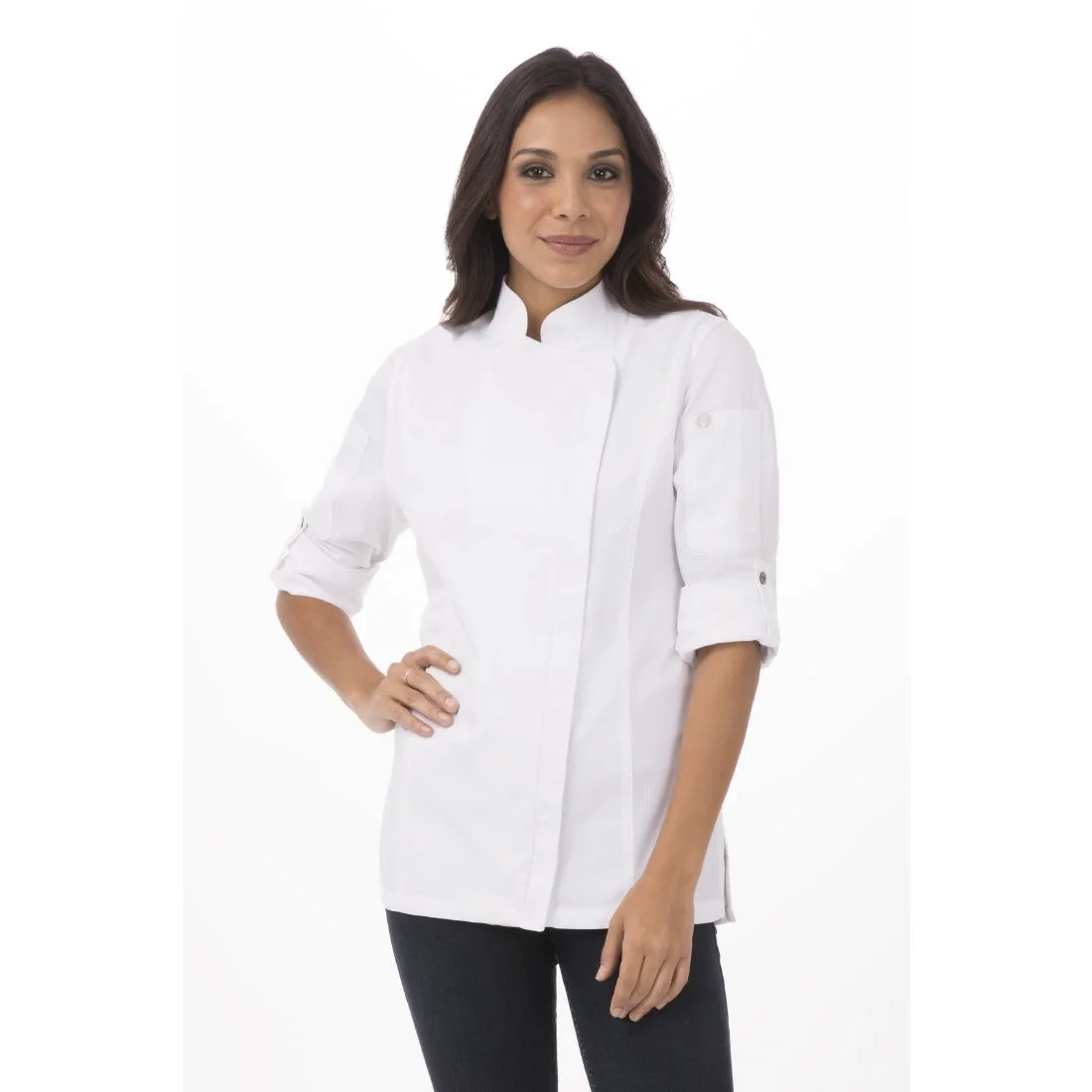 Chef Works Urban Womens Hartford Lightweight L/S Zipper Coat White