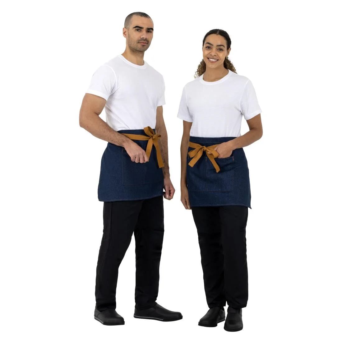 Southside Waist Apron Denim Blue Tan Ties - Image 5
