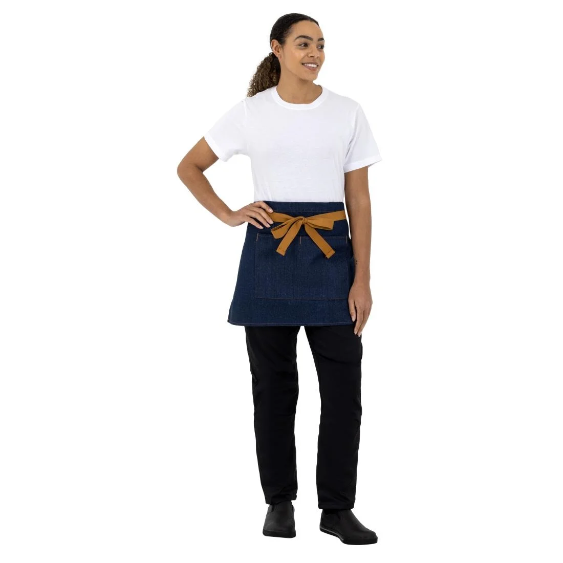 Southside Waist Apron Denim Blue Tan Ties - Image 6