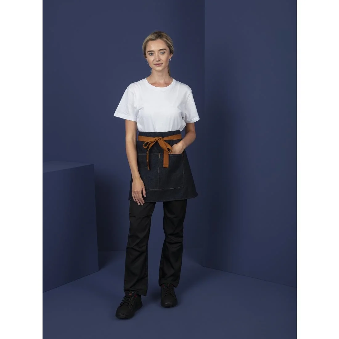 Southside Waist Apron Denim Blue Tan Ties - Image 7