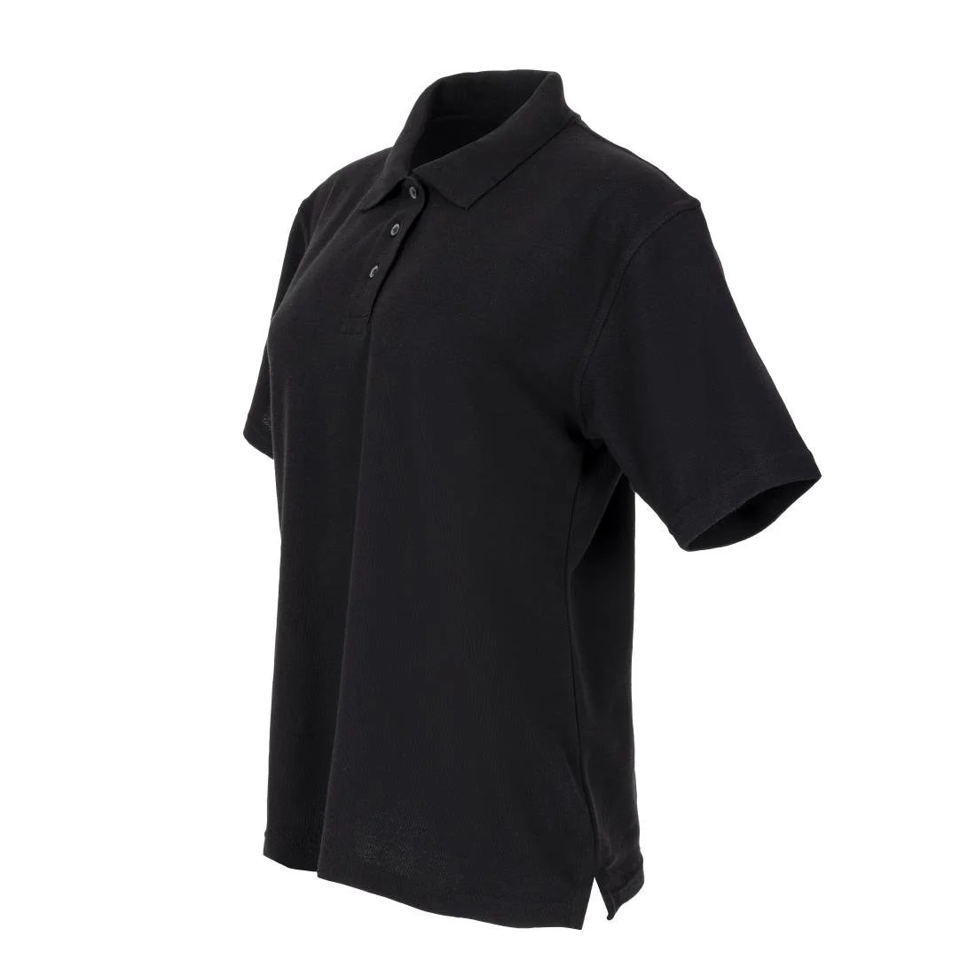 Ladies Polo Shirt Black - Image 3