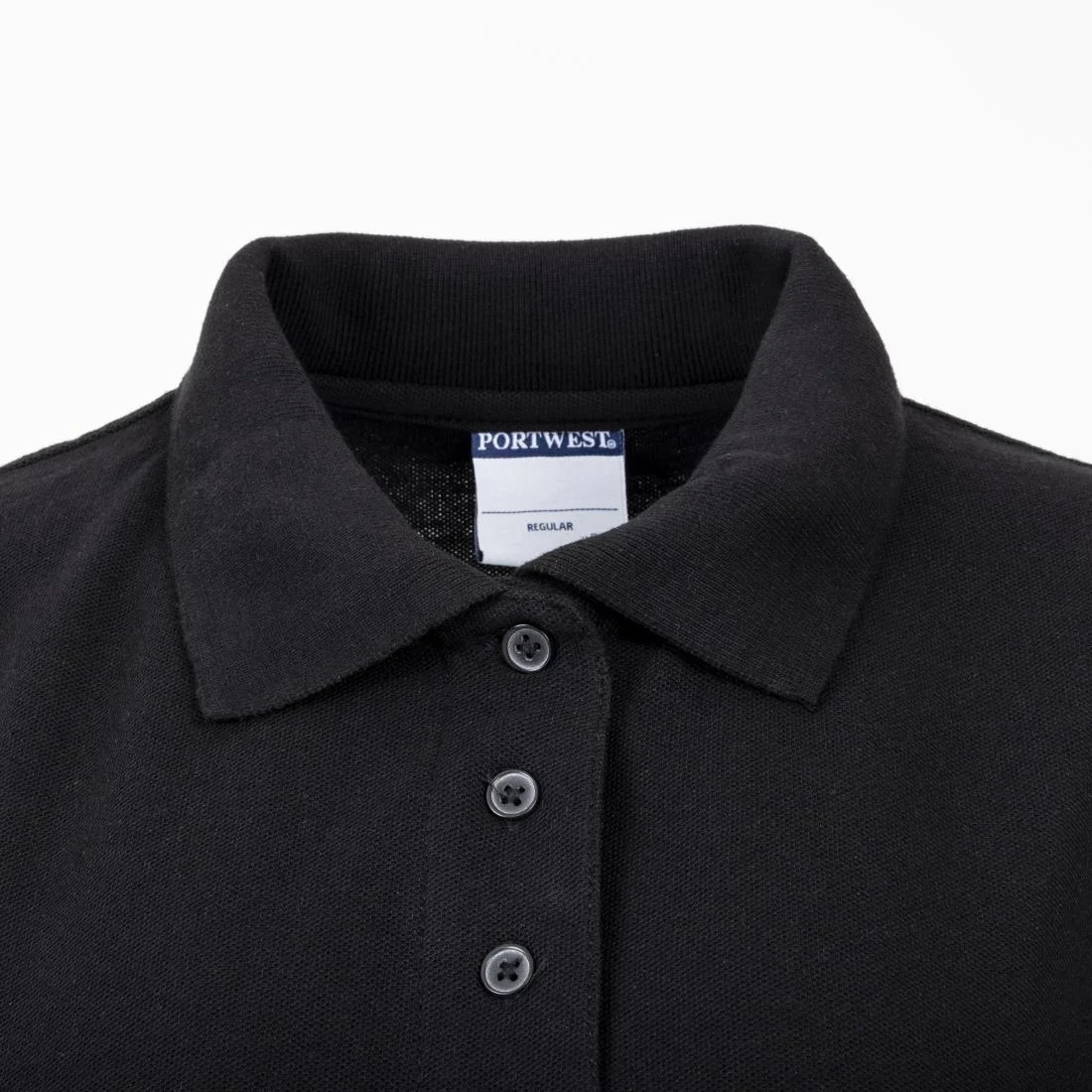 Ladies Polo Shirt Black - Image 6