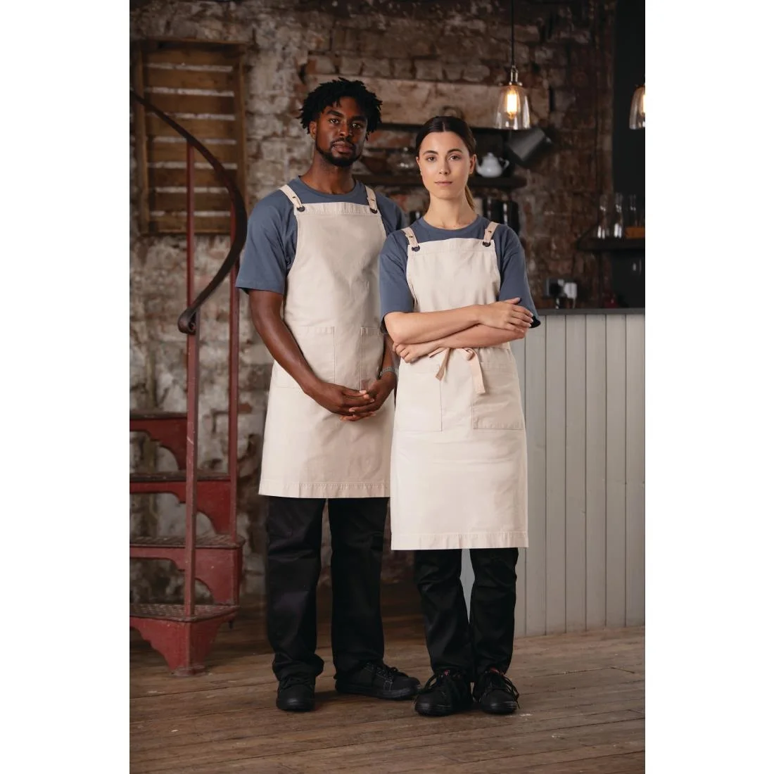Southside Cotton Canvas Bib Apron Stone - Image 9