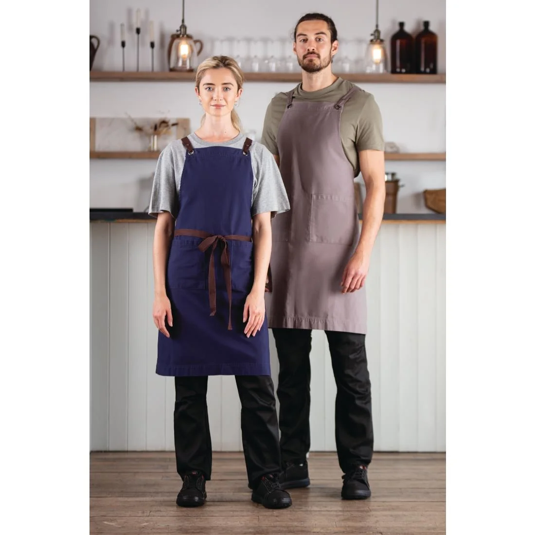 Southside Cotton Canvas Bib Apron Navy - Image 2