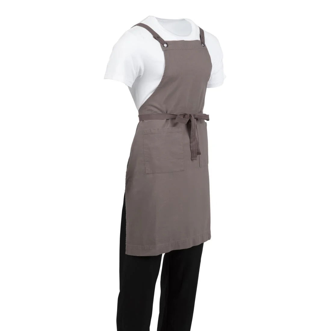 Southside Cotton Canvas Bib Apron Washed Grey - Image 6