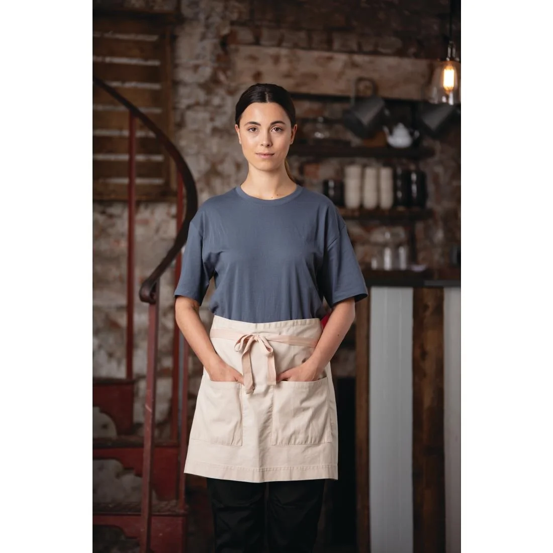 Southside Cotton Canvas Waist Apron Stone - Image 5