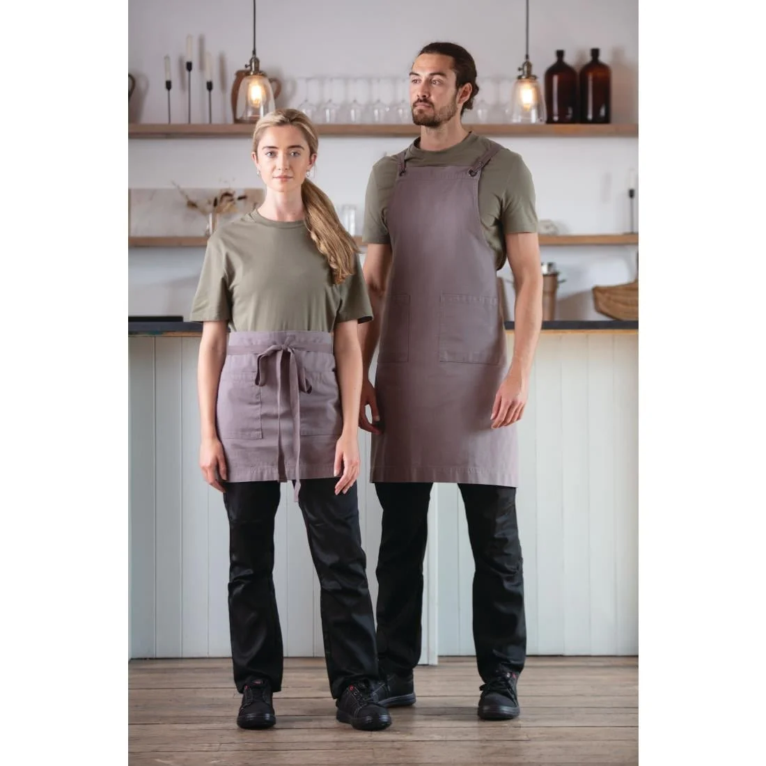 Southside Cotton Canvas Waist Apron Grey - Image 3