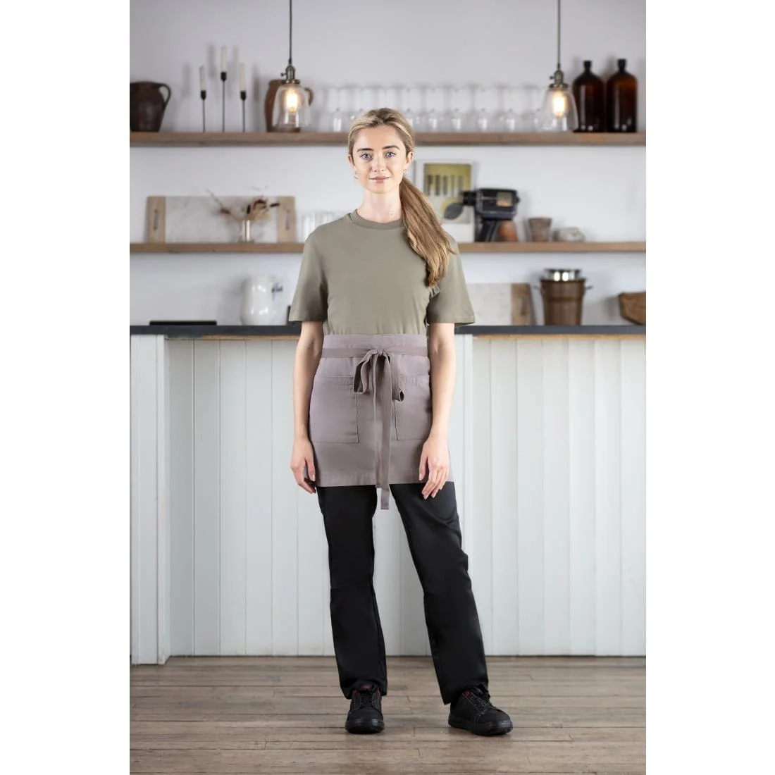Southside Cotton Canvas Waist Apron Grey - Image 6