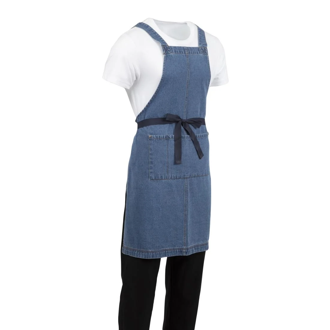 Southside Denim Bib Apron Light Blue - Image 12
