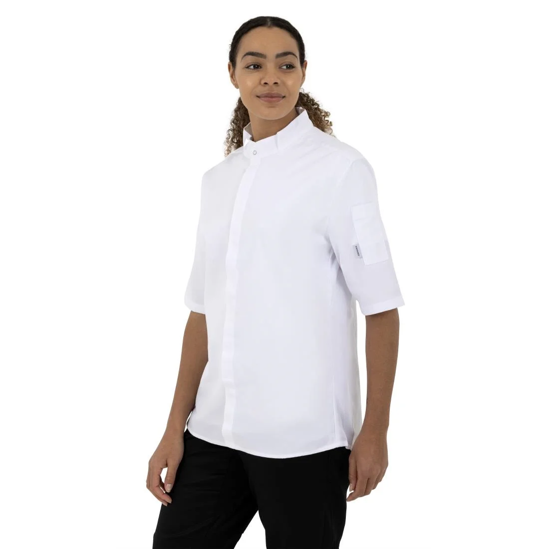 Southside Band Collar Unisex Chef Jacket White - Image 8