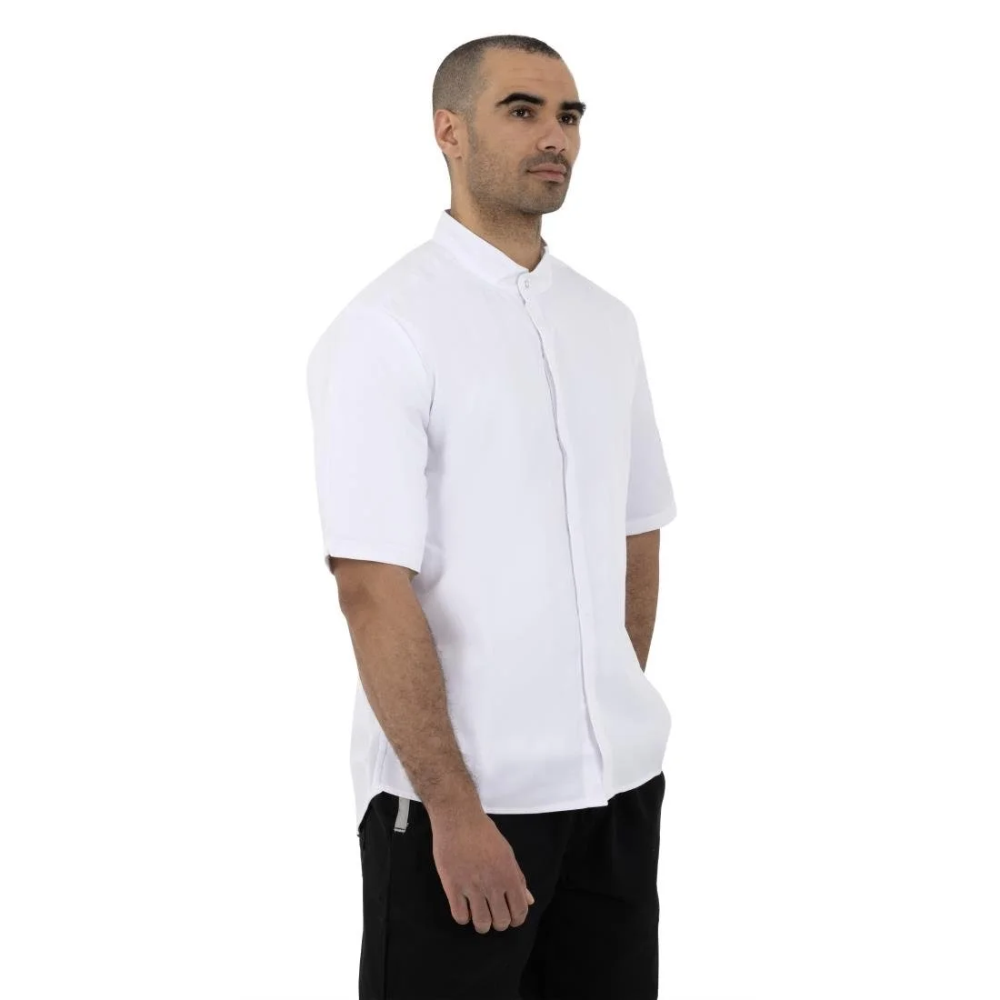 Southside Band Collar Unisex Chef Jacket White - Image 10