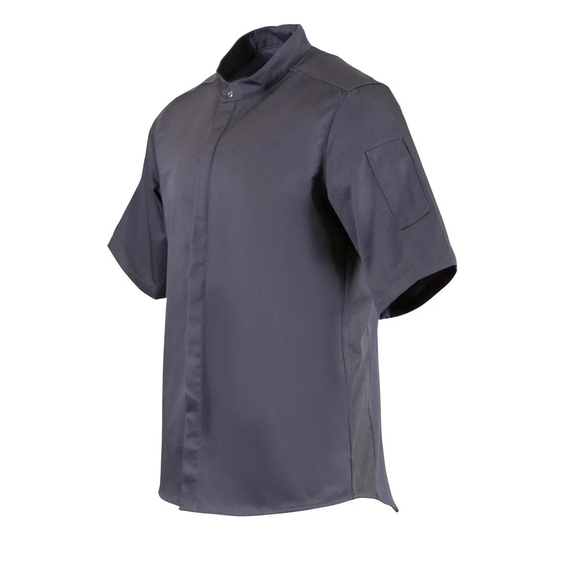 Southside Band Collar Unisex Chef Jacket Charcoal - Image 5