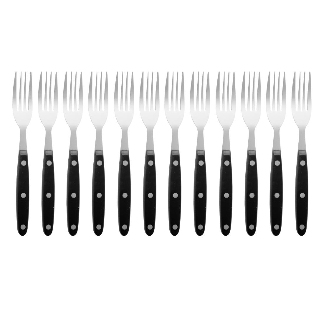 Steak Fork Black Handle 200mm
