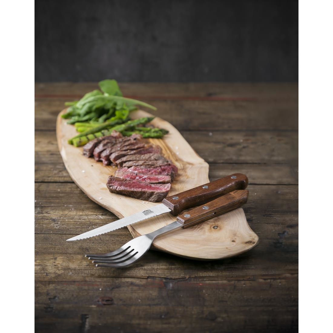Steak Knives Wooden Handle 215mm