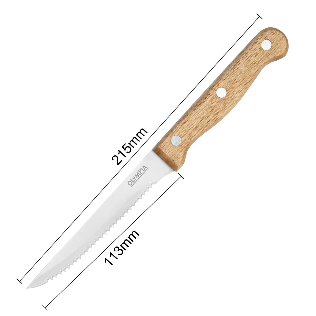 Steak Knives Wooden Handle 215mm - Image 3