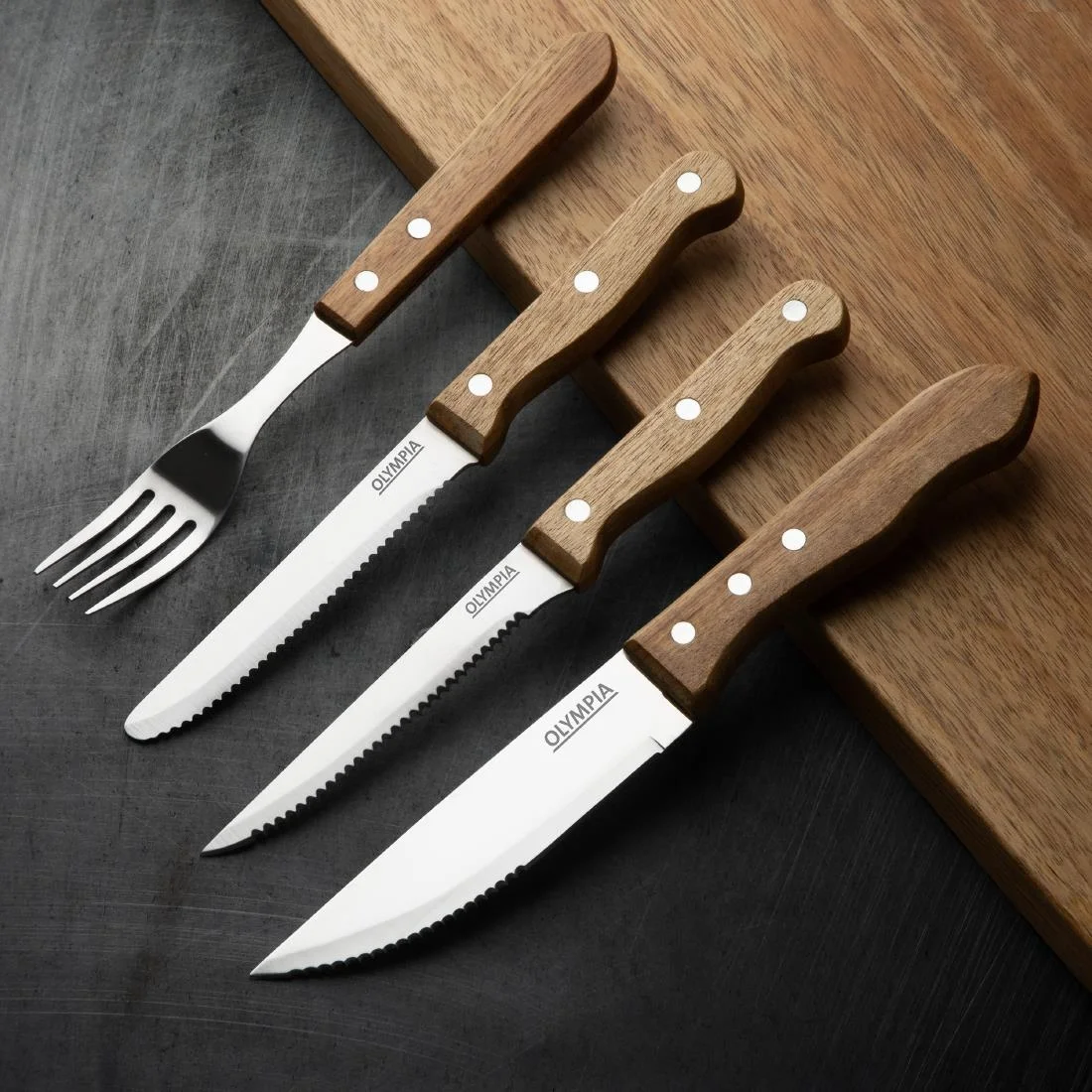 Steak Knives Wooden Handle 215mm - Image 4