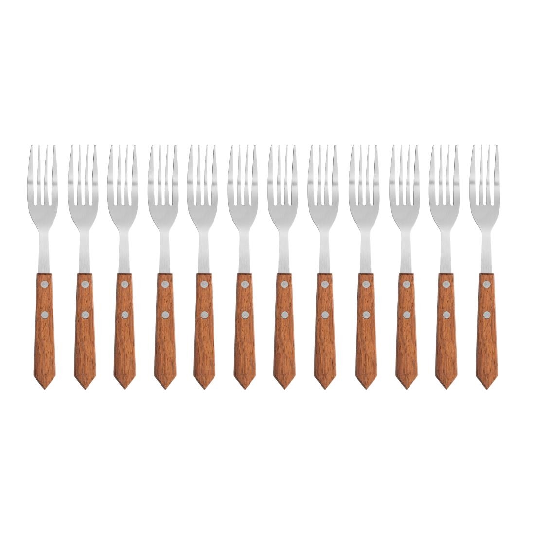 Steak Fork Wooden Handle 190mm