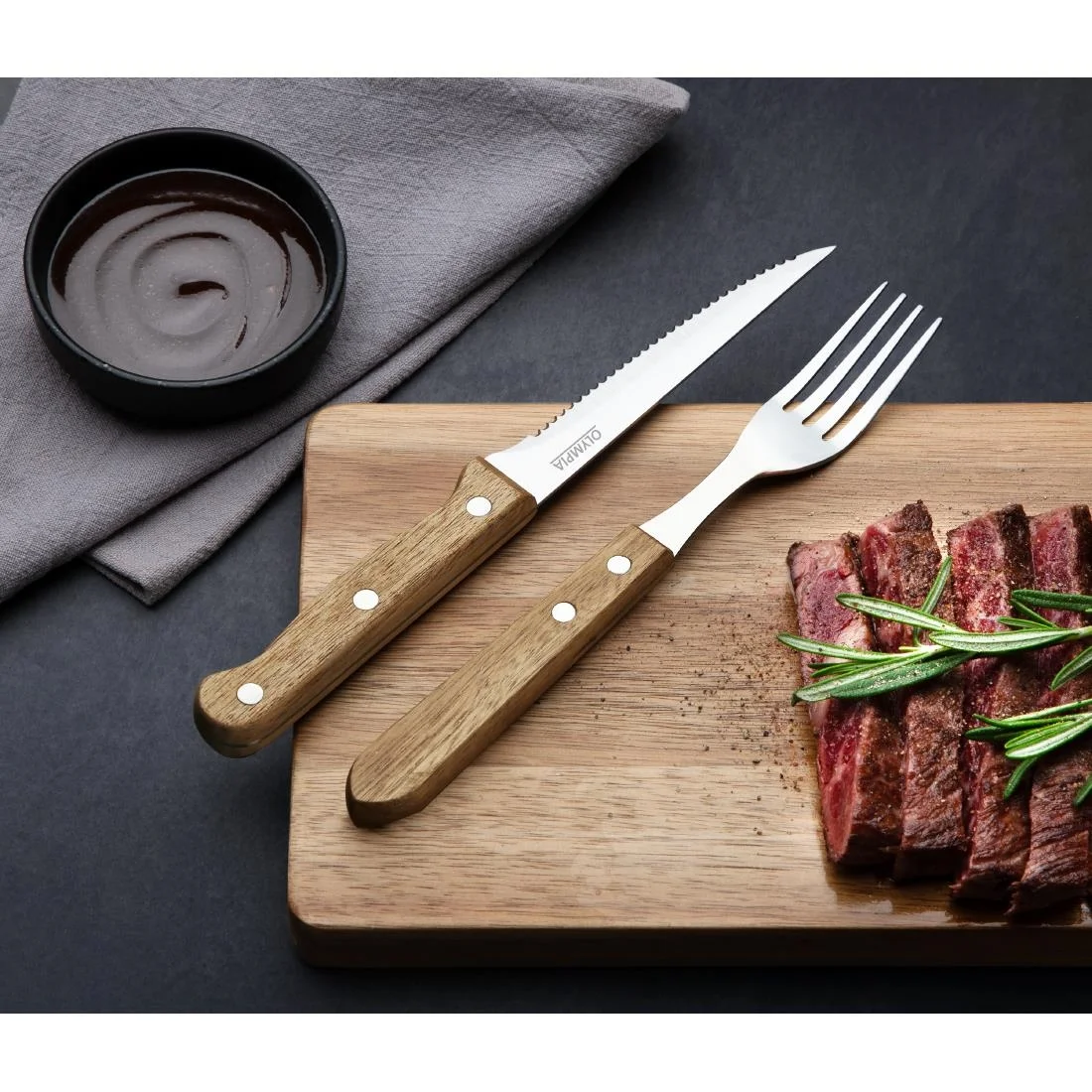 Steak Fork Wooden Handle 190mm - Image 5