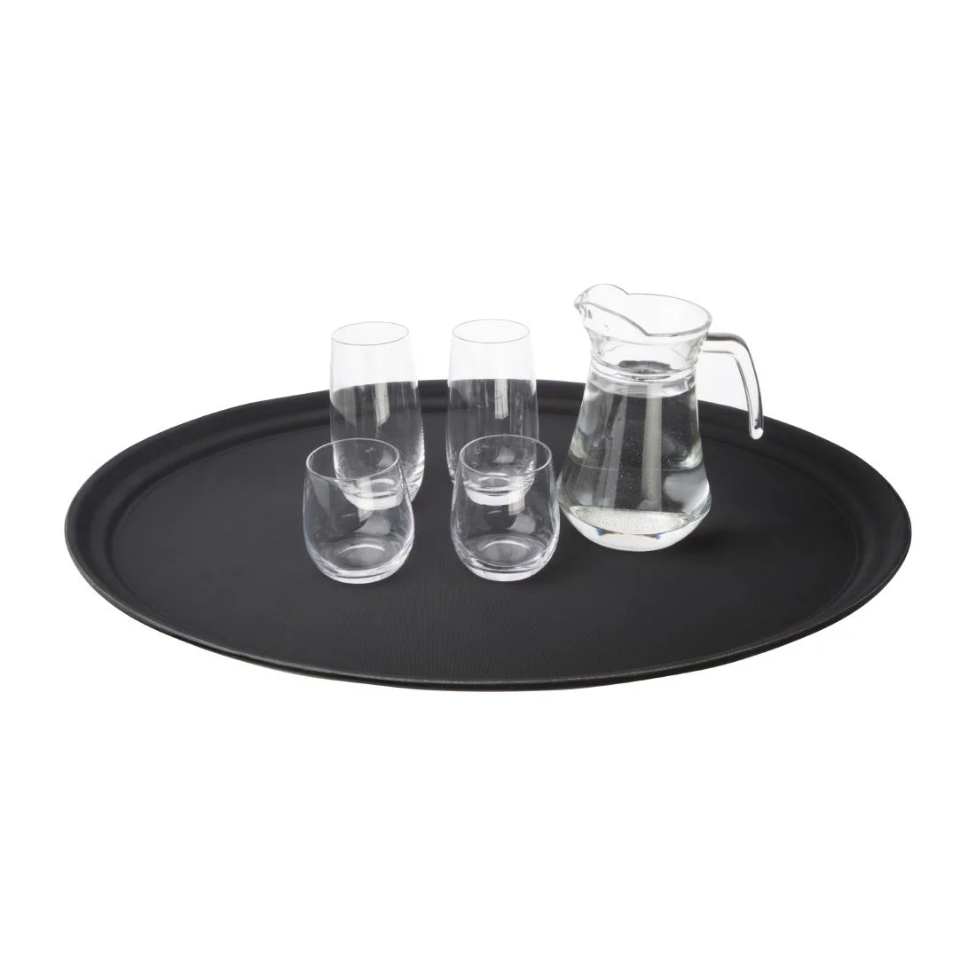 Kristallon Plastic Oval Non Slip Tray Black 27 x 22 in - Image 7