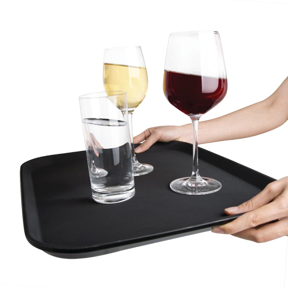 Kristallon Plastic Non Slip Tray Black 14 x 18 in
