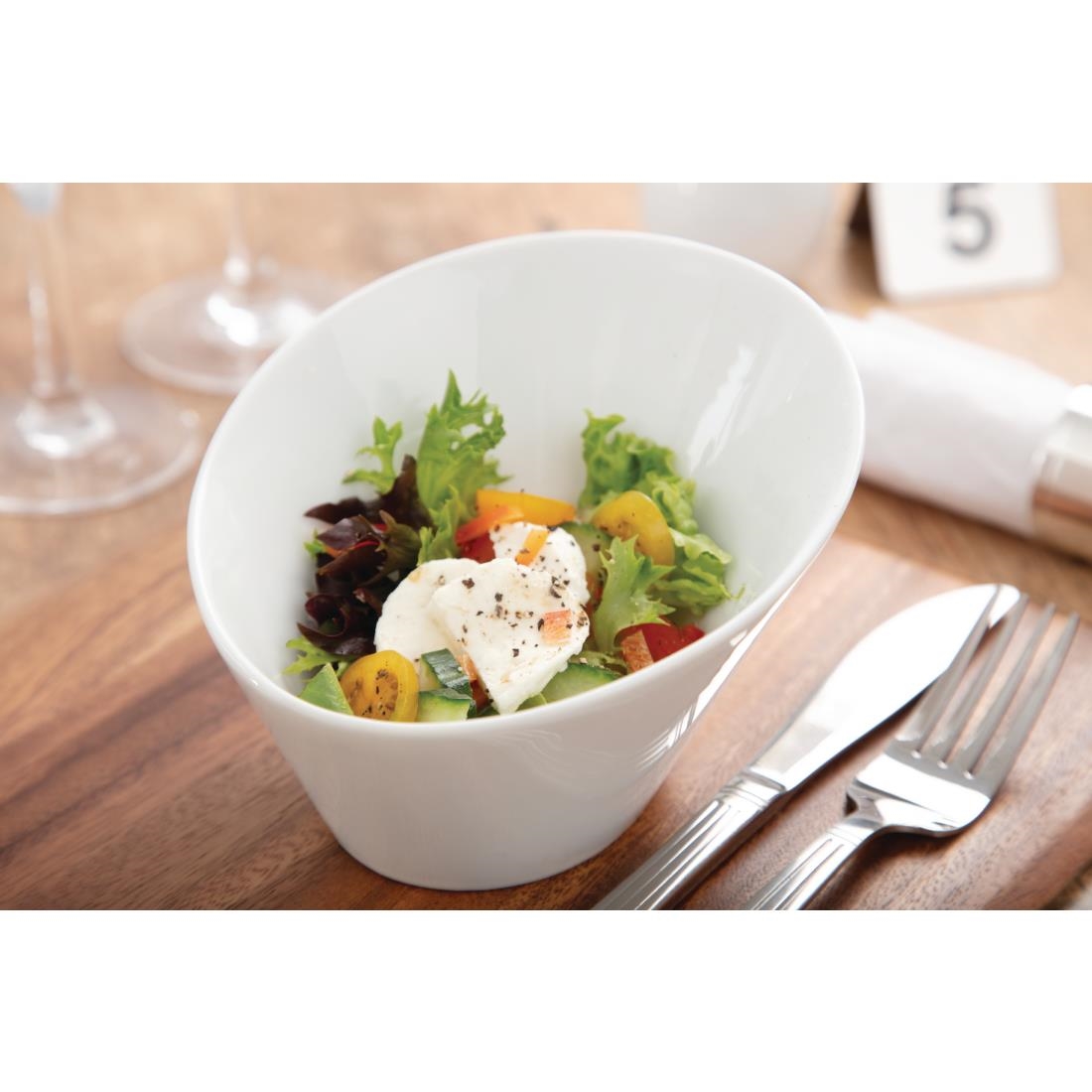 Olympia Whiteware Oval Sloping Bowls 154(L)x133(W)mm