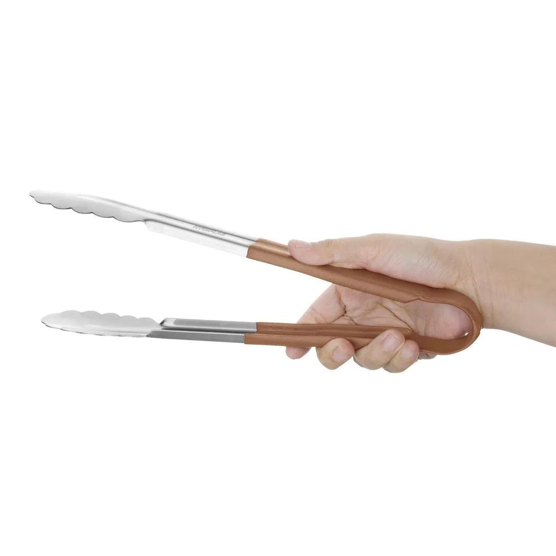 Vogue Colour Coded Brown Serving Tongs 11" - Image 2