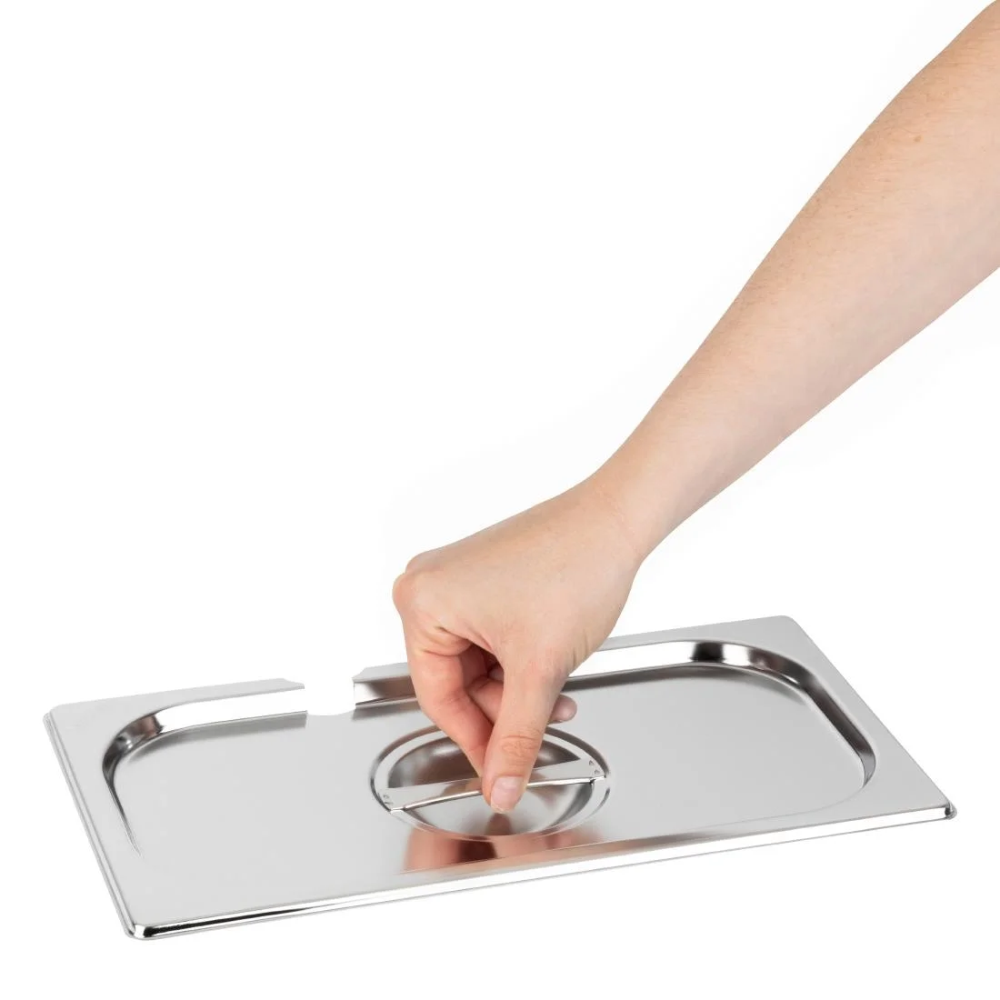 Vogue Stainless Steel 1/3 Gastronorm Notched Lid - Image 7