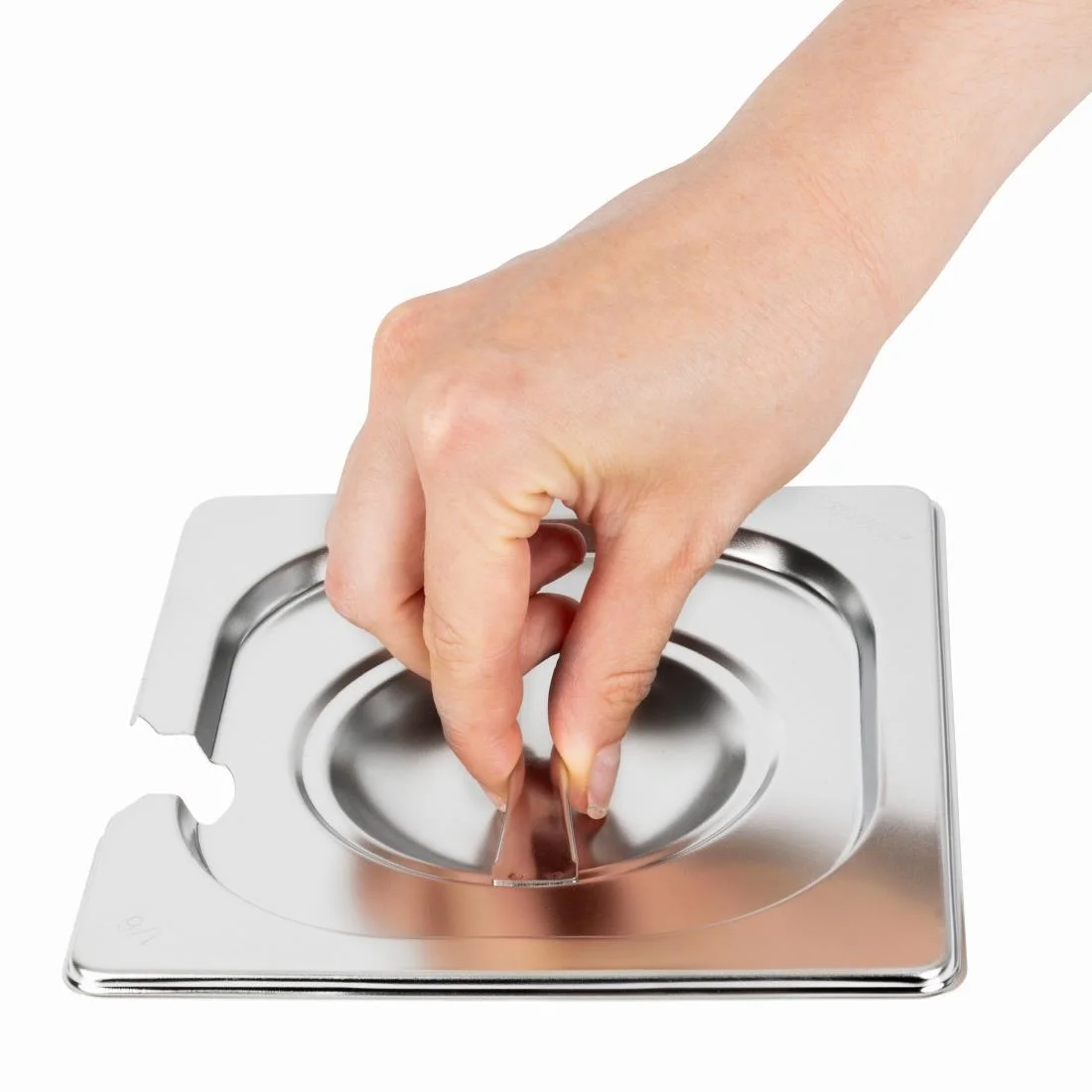 Vogue Stainless Steel 1/6 Gastronorm Notched Lid - Image 7