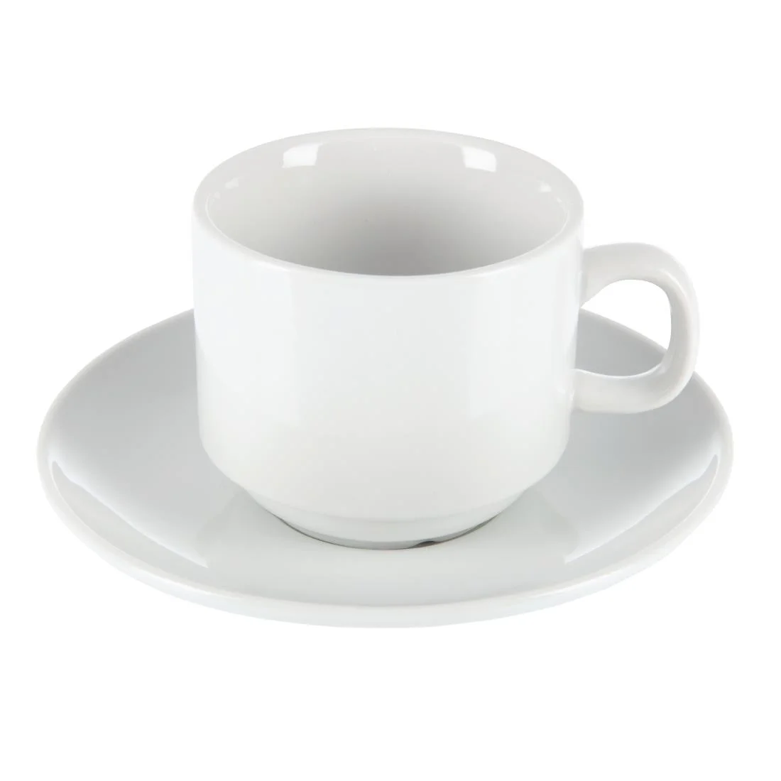 Olympia Whiteware Stacking Tea Cups 200ml 7oz - Image 6
