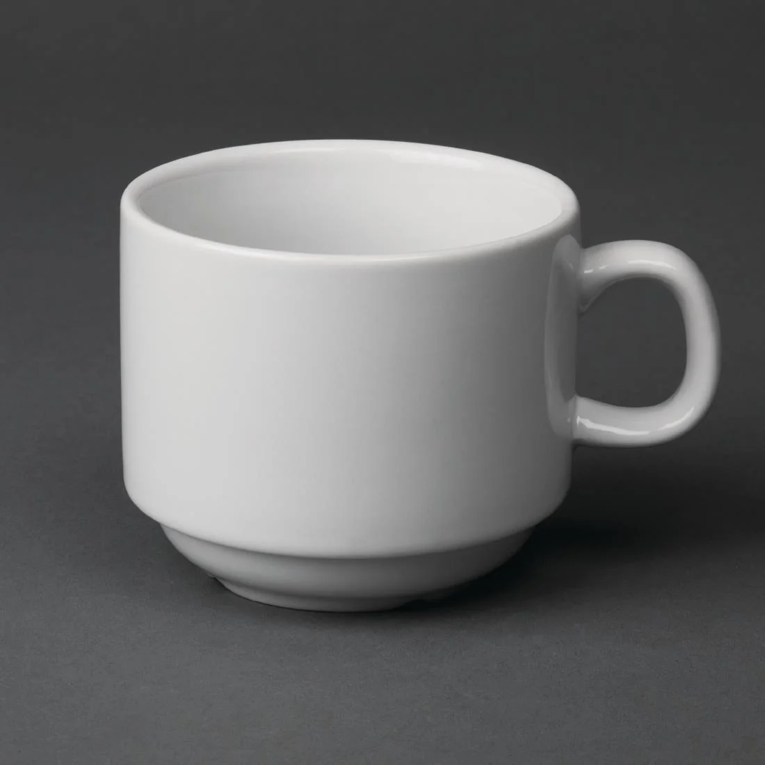 Olympia Whiteware Stacking Tea Cups 200ml 7oz - Image 1