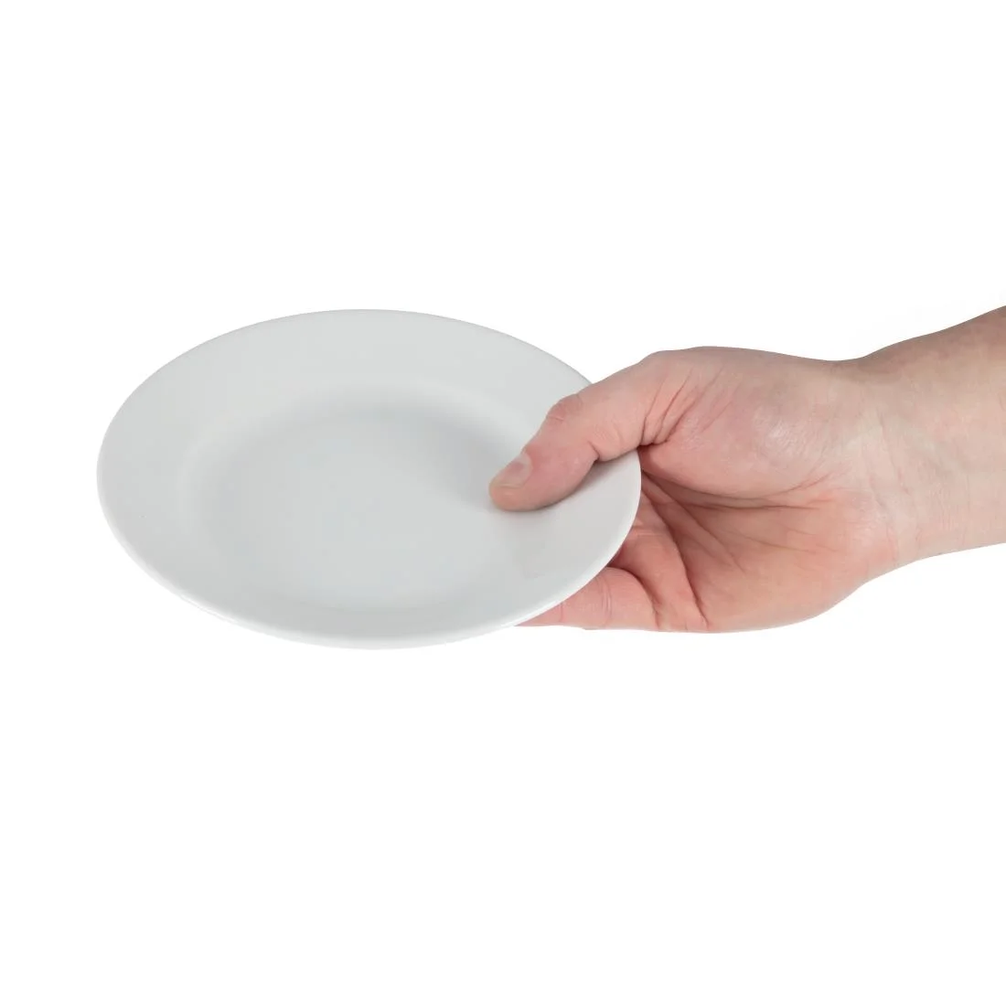 Olympia Whiteware Wide Rimmed Plates 165mm - Image 6