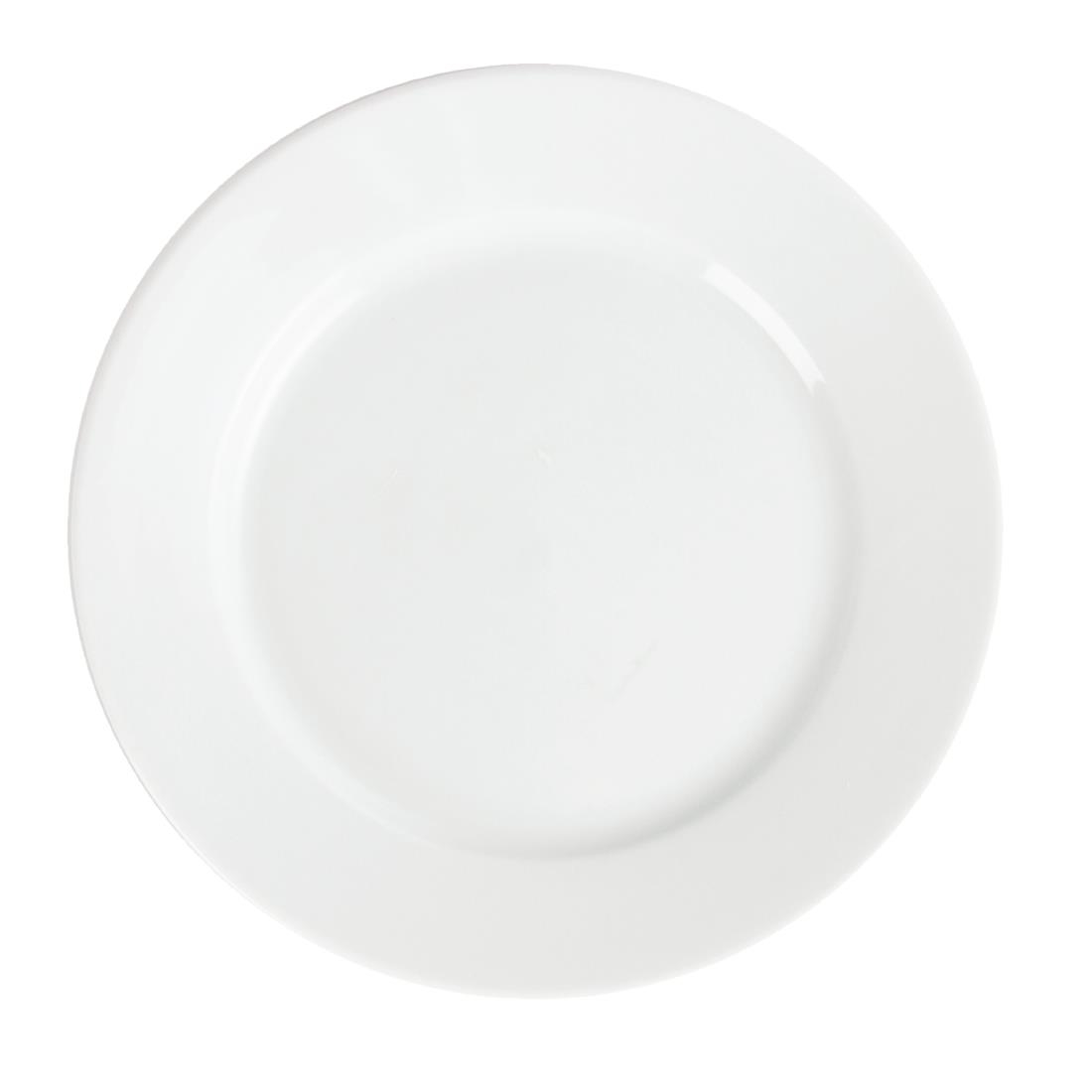 Olympia Whiteware Wide Rimmed Plates 202mm