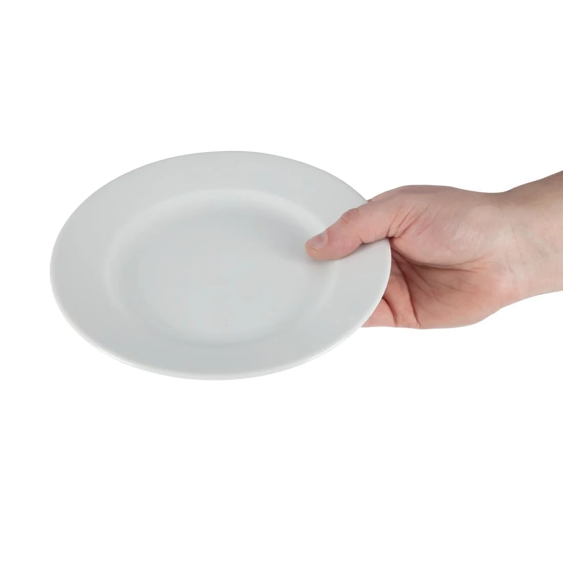 Olympia Whiteware Wide Rimmed Plates 202mm - Image 7