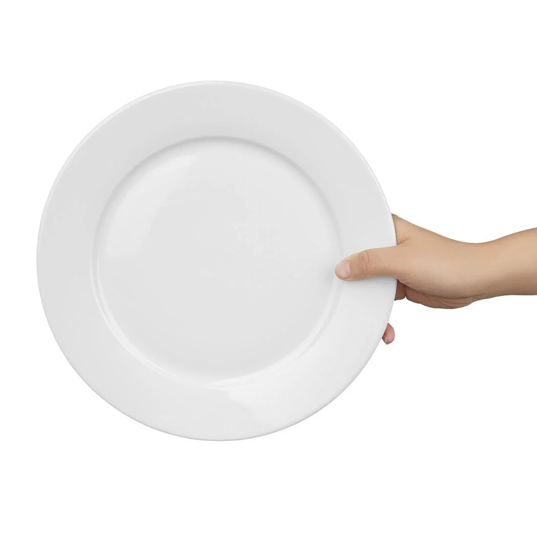 Olympia Whiteware Wide Rimmed Plates 250mm - Image 3