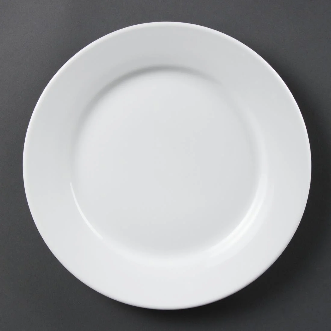 Olympia Whiteware Wide Rimmed Plates 250mm - Image 1