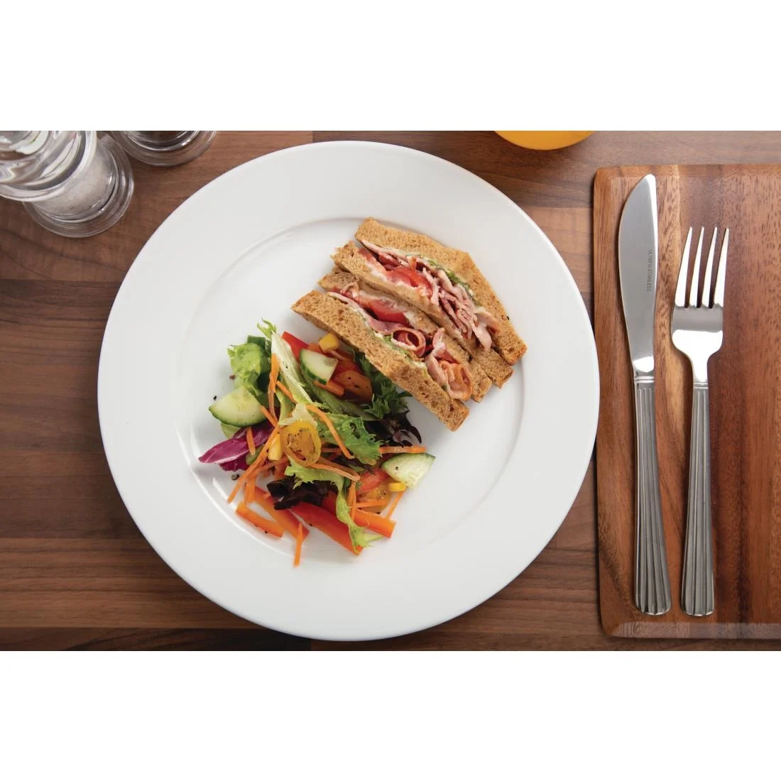 Olympia Whiteware Wide Rimmed Plates 250mm - Image 7