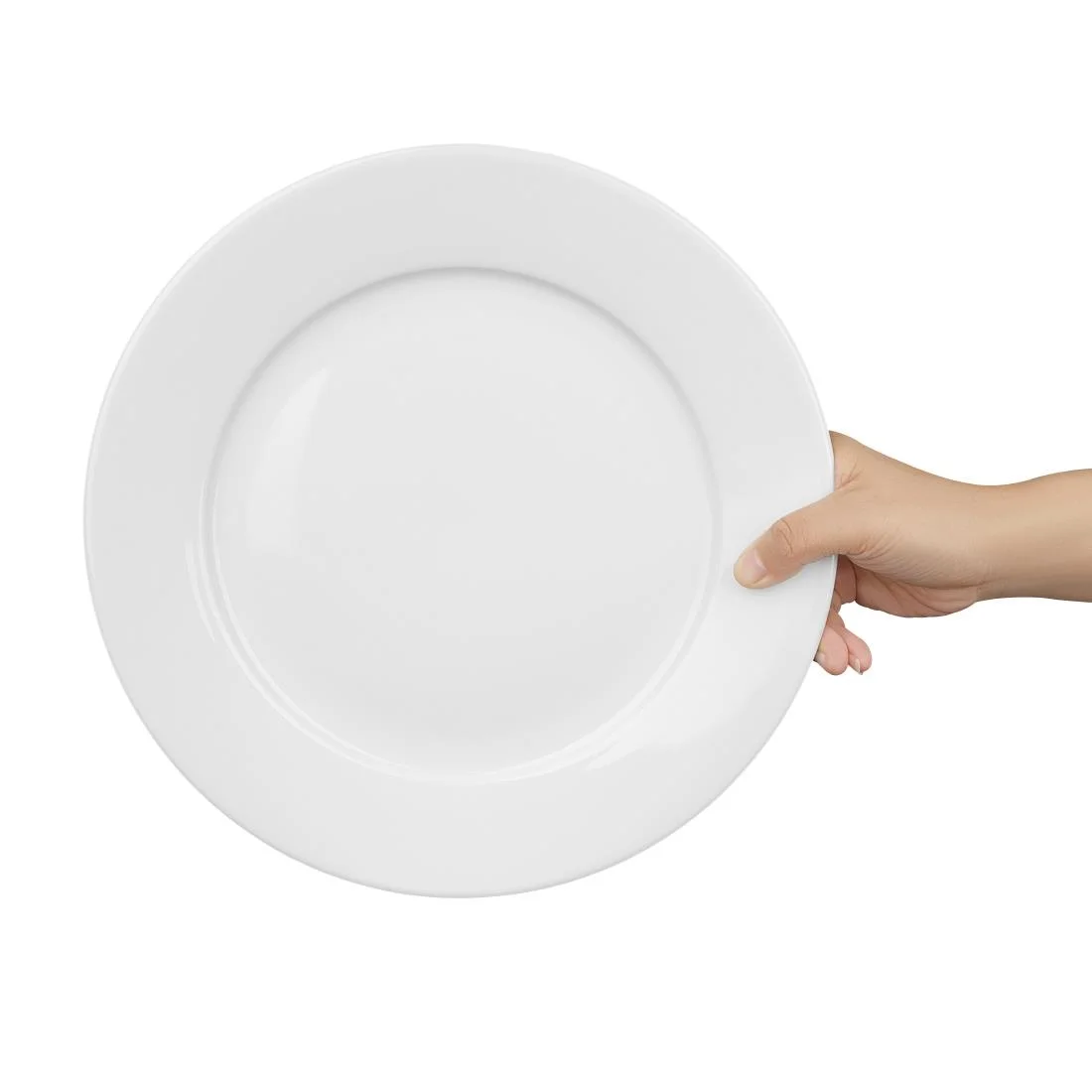 Olympia Whiteware Wide Rimmed Plates 280mm - Image 3