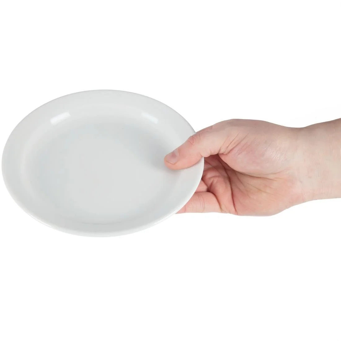 Olympia Whiteware Narrow Rimmed Plates 180mm - Image 8