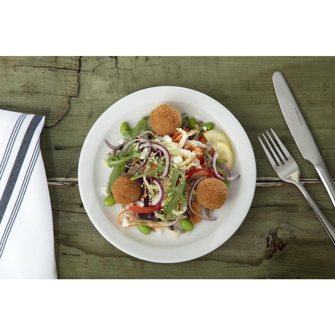 Olympia Whiteware Narrow Rimmed Plates 202mm