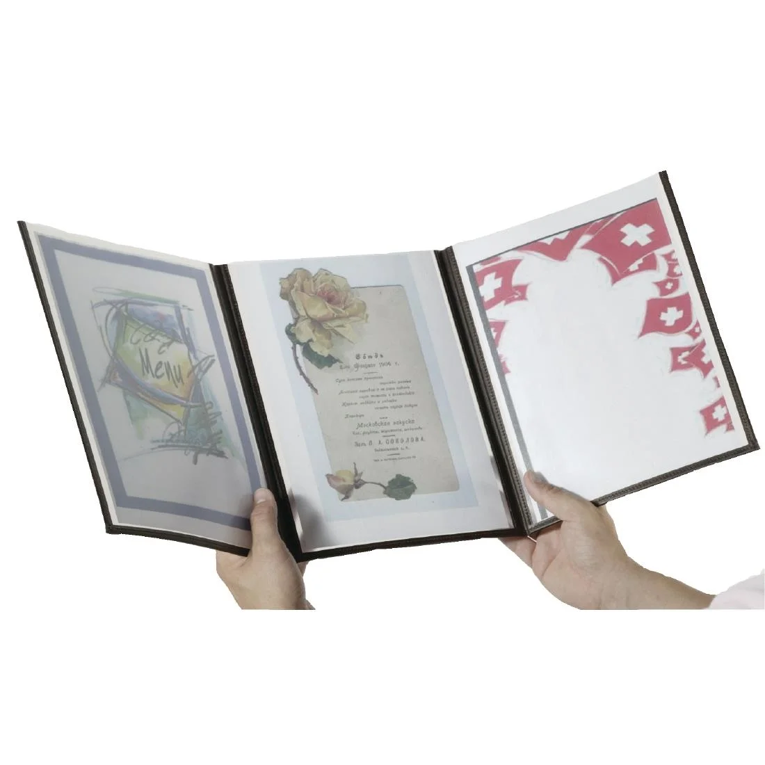 Securit Crystal Double Sided Menu Cover A4 Triple - Image 3